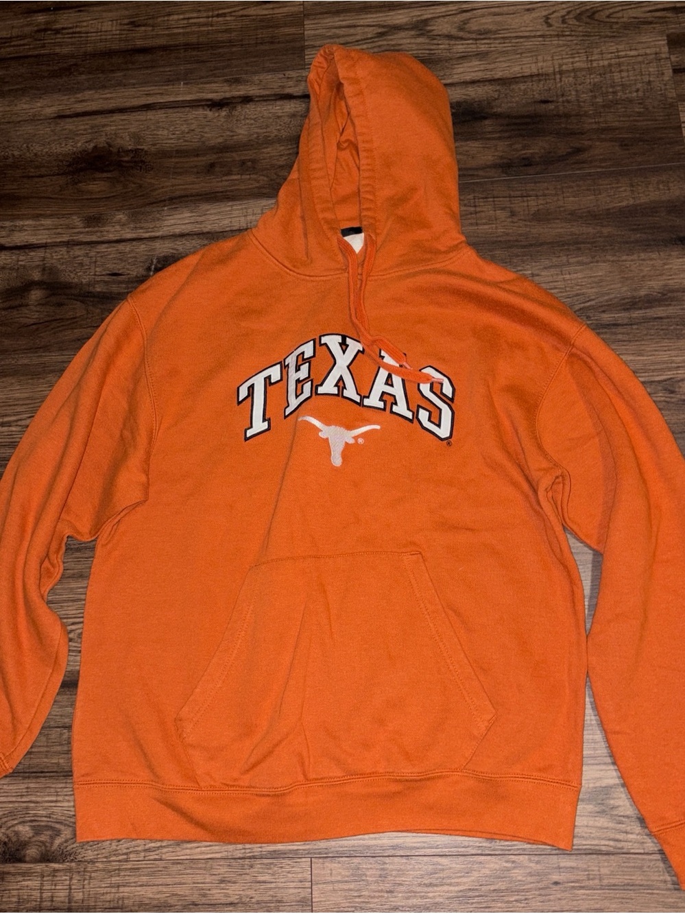 Texas Orange Crewneck Hoodie with Texas Longhorns Graphic